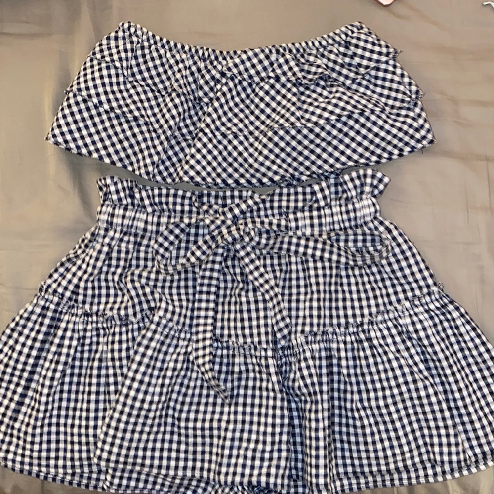 BLUE LIFE GINGHAM SET